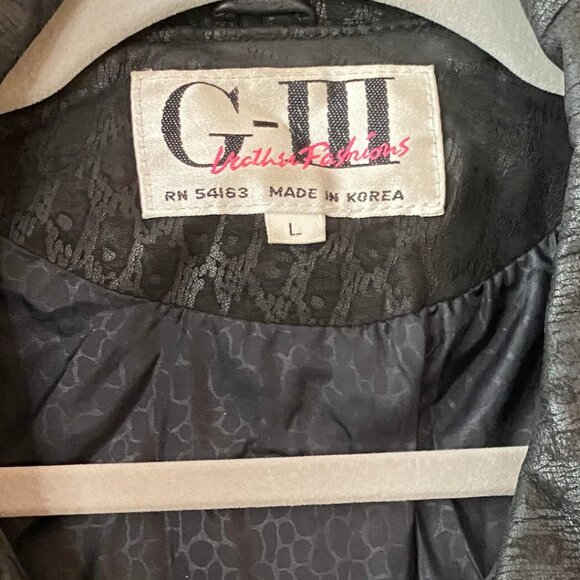 Vintage G-III 80s Black Leather Leopard Bomber Jacket M - Picture 7 of 7